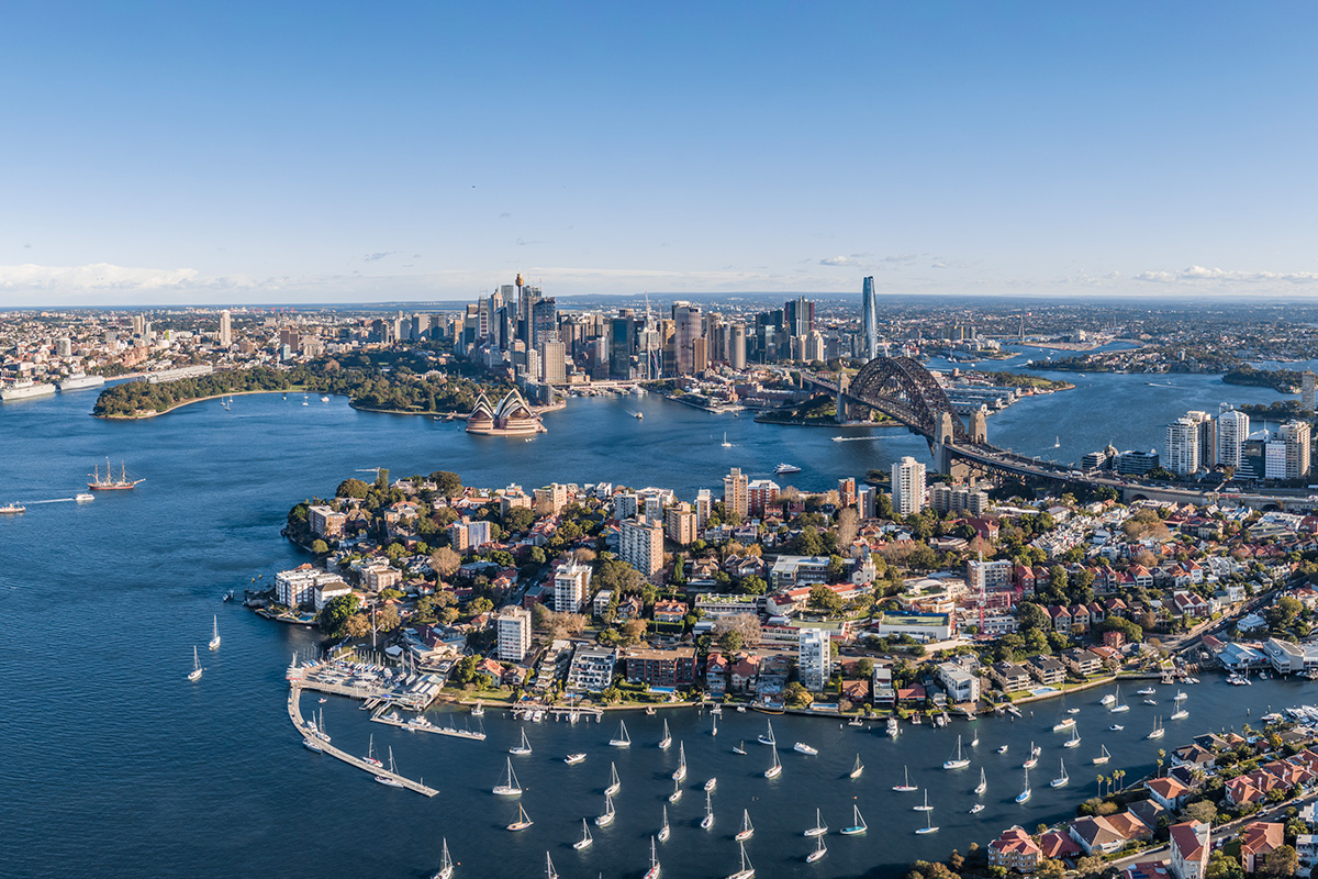 Birds eye view of Sydney