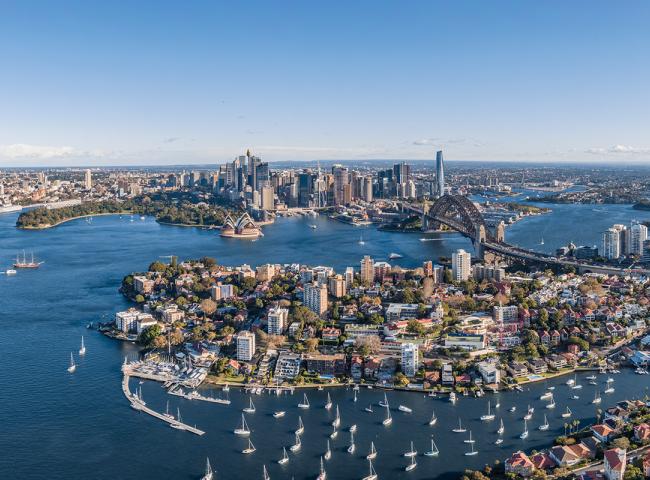 Birds eye view of Sydney